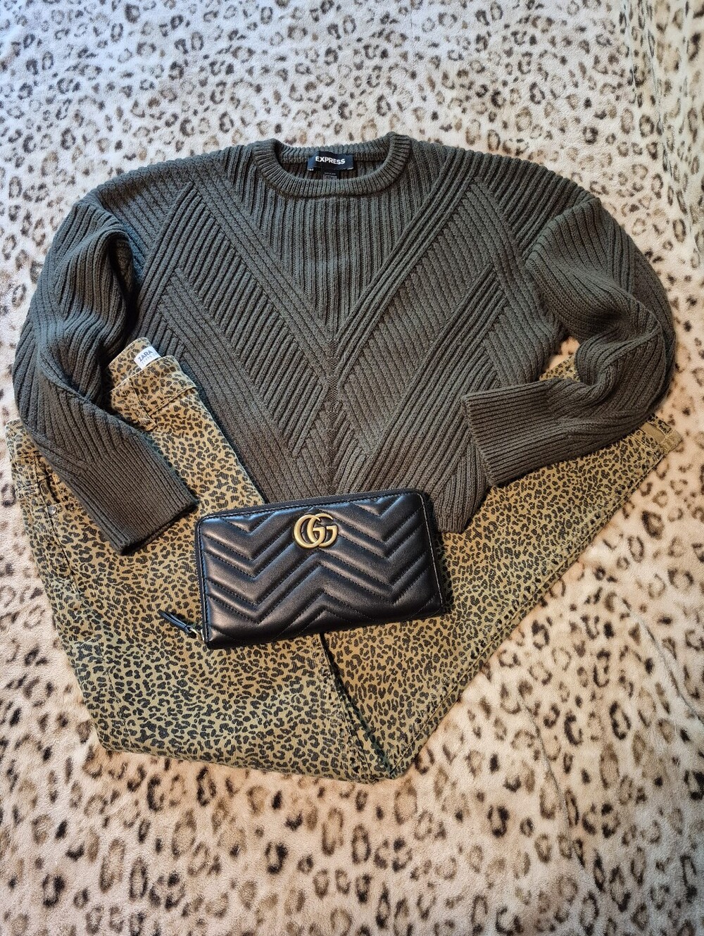Express Olive Knit Sweater